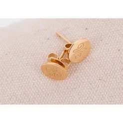 Boucles d'oreilles Poussoir Lou Arabesque - Doré