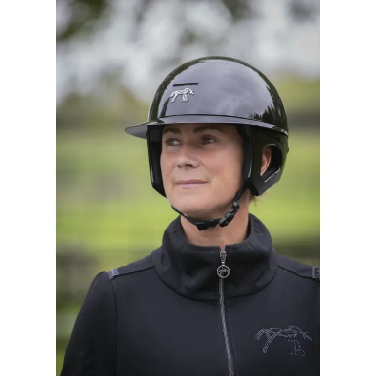 Casque Pénélope by Freejump Visière Longue - Noir Brillant