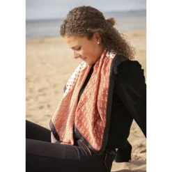 Foulard Mya - Ecru & Rouille
