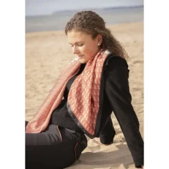 Foulard Mya - Ecru & Rouille