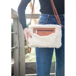 Pochette Emilie - Écru & Cognac