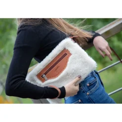 Pochette Emilie - Écru & Cognac