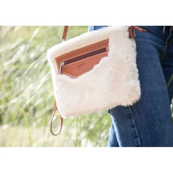 Pochette Emilie - Écru & Cognac