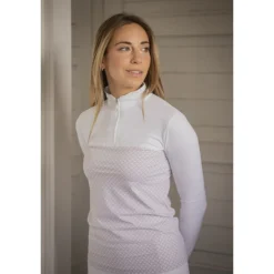 Polo de Concours Debbie Manches Longues - Blanc & Rose