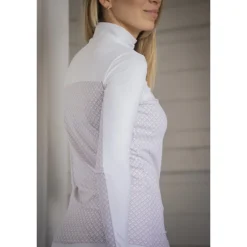 Polo de Concours Debbie Manches Longues - Blanc & Rose