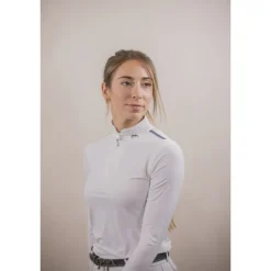 Polo de Concours Séville Mesh Manches Longues - Blanc