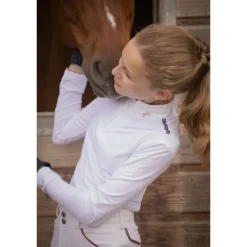 Polo de Concours Séville Mesh Manches Longues Blanc - Enfant