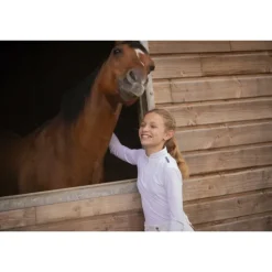 Polo de Concours Séville Mesh Manches Longues Blanc - Enfant
