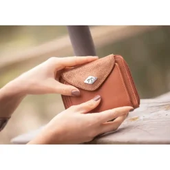 Porte-monnaie Clémence - Cognac Glitter