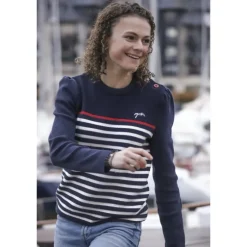 Pull SAINT JAMES x Pénélope Collections Maëlle - Marine Écru & Rouge