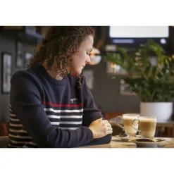 Pull SAINT JAMES x Pénélope Collections Maëlle - Marine Écru & Rouge