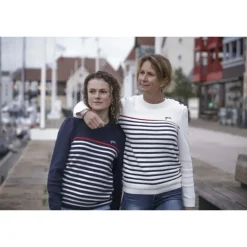 Pull SAINT JAMES x Pénélope Collections Maëlle - Marine Écru & Rouge