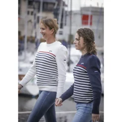 Pull SAINT JAMES x Pénélope Collections Maëlle - Écru Marine & Rouge