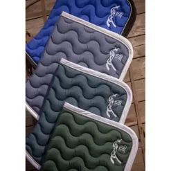 Tapis de selle Diamant - Bleu Canard & Blanc