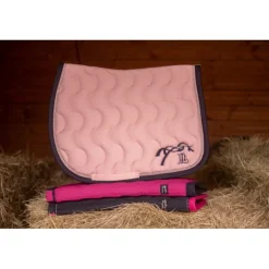 Tapis de selle Eden by Pénélope Diamant - Rose Pâle & Marine